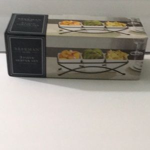Beekman Home 3 Piece Server Set with metal stand